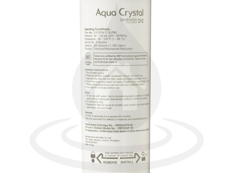 2 Pack) AQUA CREST DW2042FR-09 Refrigerator Water Filter, Replacement for  Daewoo DW2042FR, Kenmore 46-9130, DW2042FR-09, Aqua Crystal DW2042F-09,  FRN-Y22D2V, FRN-Y22D2W 